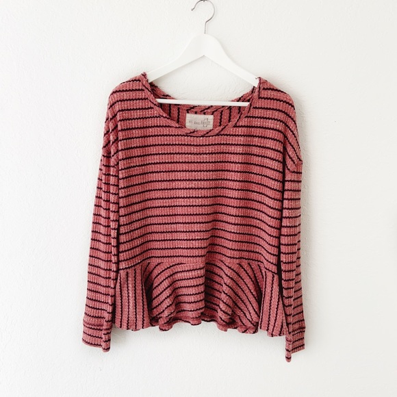 Free People We The Free Striped Peplum Thermal Top - Picture 4 of 6